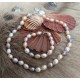Conjunto collar y pulsera de perlas colores suaves