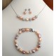 Natural Freshwater Pearl Necklace, Bracelet and Earrings Set with Shambala Beads