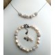 Natural Freshwater Pearl Necklace, Bracelet and Earrings Set with Shambala Beads