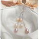 925 Silver Earrings with 3 Multicolour Freshwater Pearls