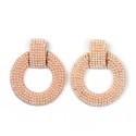 Maxi Earrings Round Circle with Small Pearls