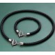 Black Braided Leather Choker Bracelet Set for Men