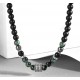 Natural Stone Beads Necklace for Men With Lava Stone, Jade and Hematite