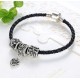 Leather bracelet with charms