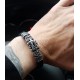 Genuine Leather Bracelet with Stainless Steel Details
