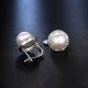 Pendientes de plata 925 con perla y con microcristales de Zirconita