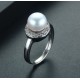 Natural Freshwater Pearl With Zircon and 925 Sterling Silver