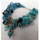 Natural Turquoise Bracelet with Blue Crystal Beads