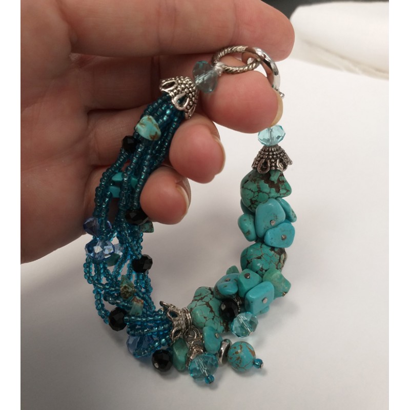 Turquoise cube /& coral beads bracelet Tibetan turquoise coral enamel beaded bracelet Red blue natural gemstone ethnic bracelet