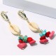 Ethnic Style Earrings with Natural Seashell and Stone Beads