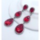 Pendientes Elegance con cristales rojos formados por tres colgantes en cascada