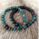 Bracelet Set with Lava Stone and Natural Turquoise