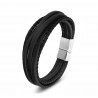 Pulsera unisex de cuero auténtico, en varias capas