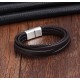 Black Genuine Leather Multilayer Bracelet for Men