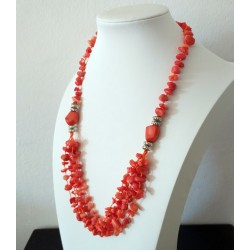 Collar artesanal de Coral Naranja natural