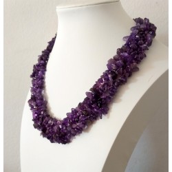 Natural Purple Amethyst Chip Beads Necklace