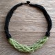 Olivine Natural Stone Chip Beads Nylon Line Necklace