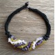 Natural Stone Amethyst, Rose Quartz and Olivine Chip Beads Nylon Line Necklace