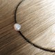 Collar estilo minimalista de obsidiana facetada y de perla Barroca