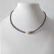 Minimalist Style Black Faceted Obsidian Necklace with Baroque Pearl