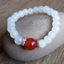 Bracelet Red Agate and Chalcedony Stones