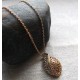 Gold Color Metal Necklace with Leaf Pendant