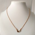 Gold Color Double Wing Pendant Chain Necklace