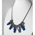 Elegant Necklace with Blue Crystals for Women