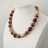 Fashion Necklace with Gold and Brown Color Beads