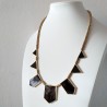 Collar vintage Art Deco, con colgantes geométricos negros