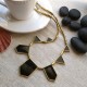 Collar vintage Art Deco, con colgantes geométricos negros