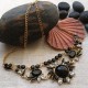 Fashion Party Necklace for Women with Black Crystals