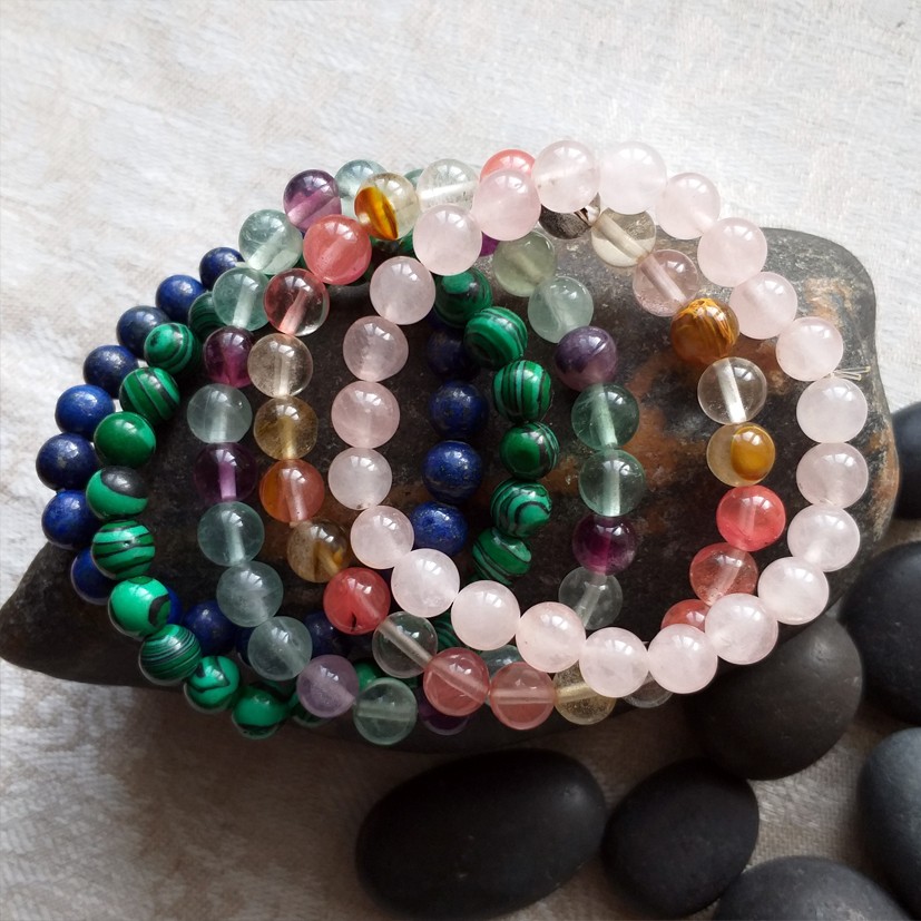 Amazon.com: SONNYX 15 PCS 8mm Gorgeous Semi-Precious Gemstones Bracelets  Round Beaded Bracelets for Women Men Stone Crystal Healing Stretch Beads  Bracelet Unisex: Clothing, Shoes & Jewelry