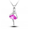 Women Fashion Silver Color Metal Necklace with Ballerina Pendant