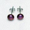 Purple Pearl Stud Earrings