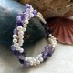 Twisted Freshwater Pearl and Natural Amethyst Bracelet