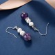 Natural Amethyst and White Pearl Silver Earrings