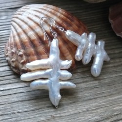 Pendientes de perla Barroca Keshi auténtica y única