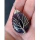 Natural Stone Pendant with Silver Metal Wire Wrap Tree of Life