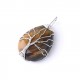 Natural Stone Pendant with Silver Metal Wire Wrap Tree of Life