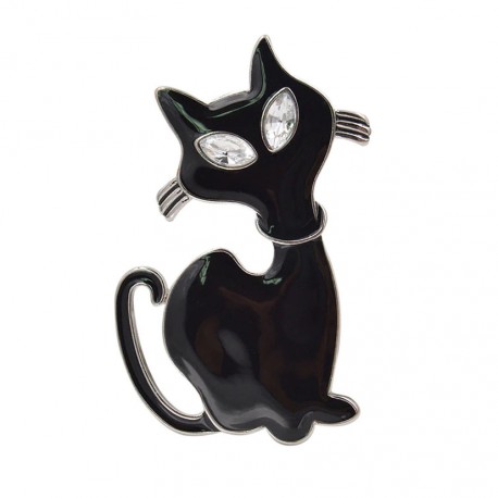 Alegre broche en forma de gato negro