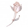 Opal Rose Flower Brooch