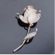 Opal Rose Flower Brooch