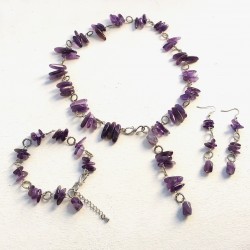 amethyst jewelry set ( Necklace, Earrings and Bracelet)