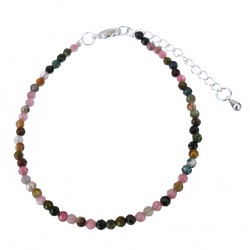 Natural Faceted Multicolor Rainbow Tourmaline Beads Bracelet