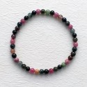 Natural Multicolor Tourmaline Beads Elastic Bracelet