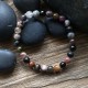 Natural Stone Bracelet with Multi Color Rainbow Tourmaline Beads