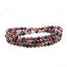 Pulsera de 3 vueltas, con esferas de 4 mm de turmalina multicolor
