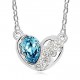 Fashion Jewelry Silver Plated Necklace with Crystal Heart