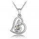 Silver Plated Fashion Necklace with Austrian Crystal Heart Pendant